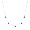 Evesaddiction Teardrop Birthstone Necklace - Silver / September In Blue