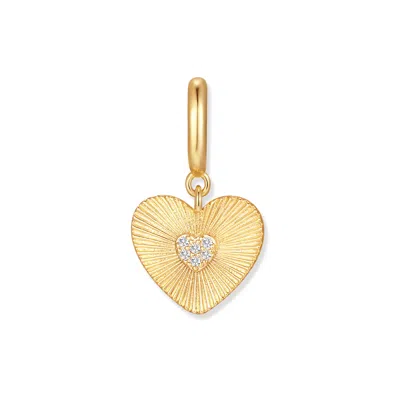 Evesaddiction Texture Heart Charm In Gold
