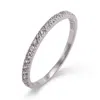 Evesaddiction Thin Pave Cz Stackable Band In Silver