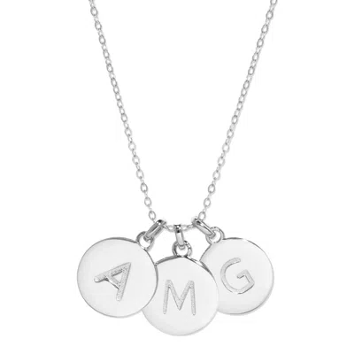 Evesaddiction Three Initial Disc Necklace - Silver