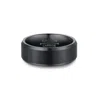 Evesaddiction Tungsten Ring With Beveled Edges - Black / 9 In Black