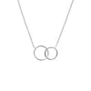 Evesaddiction Two Generation Silver Eternity Circle Necklace In Silver