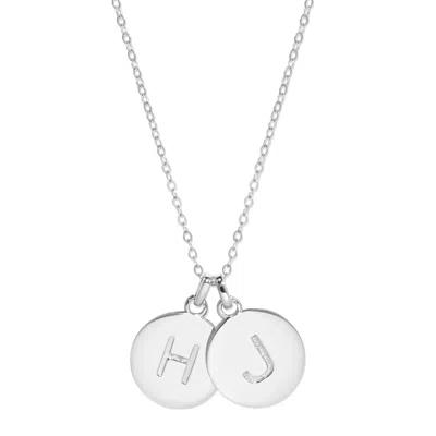 Evesaddiction Two Initial Disc Necklace - Silver