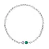 Evesaddiction Two Stone Bezel Set Birthstone Bead Bracelet In Silver