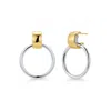 Evesaddiction Two Tone Doorknocker Earrings In Metallic