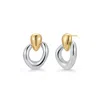 Evesaddiction Two Tone Drop Earrings In Metallic