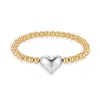Evesaddiction Two Tone Puffy Heart Bracelet In Gold