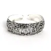 Evesaddiction Vintage Style Flowering Vines Cuff Bracelet In Gray