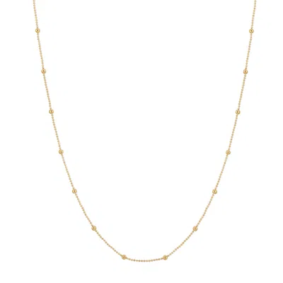 Evesaddiction Waterproof Beaded Chain Necklace In Gold