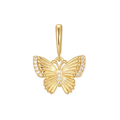 Evesaddiction Waterproof Butterfly Charm In Gold