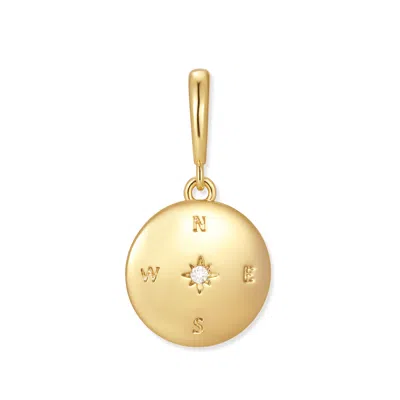 Evesaddiction Waterproof Compass Charm In Gold