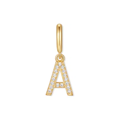 Evesaddiction Waterproof Crystal Initial Charm - Gold / A
