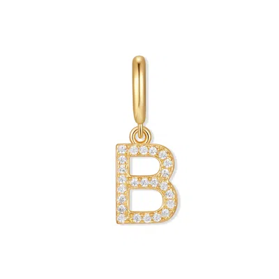 Evesaddiction Waterproof Crystal Initial Charm - Gold / B