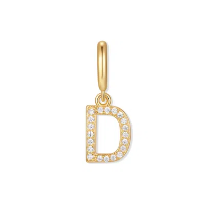 Evesaddiction Waterproof Crystal Initial Charm - Gold / D