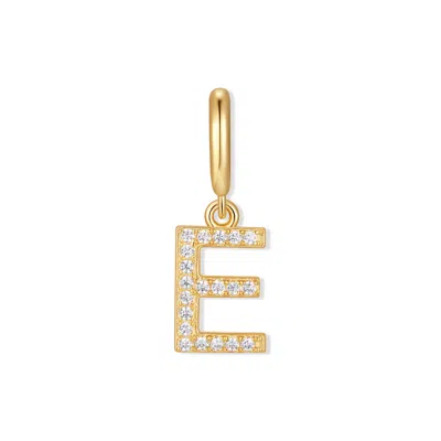 Evesaddiction Waterproof Crystal Initial Charm - Gold / E