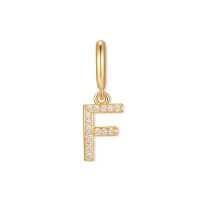 Evesaddiction Waterproof Crystal Initial Charm - Gold / F