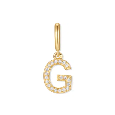 Evesaddiction Waterproof Crystal Initial Charm - Gold / G