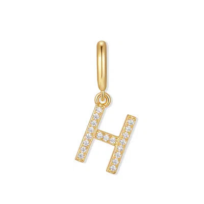 Evesaddiction Waterproof Crystal Initial Charm - Gold / H