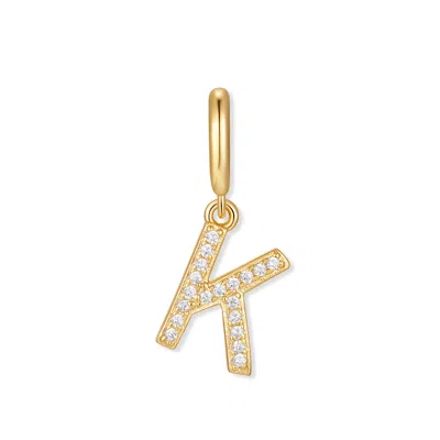 Evesaddiction Waterproof Crystal Initial Charm - Gold / K
