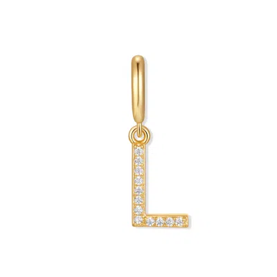 Evesaddiction Waterproof Crystal Initial Charm - Gold / L