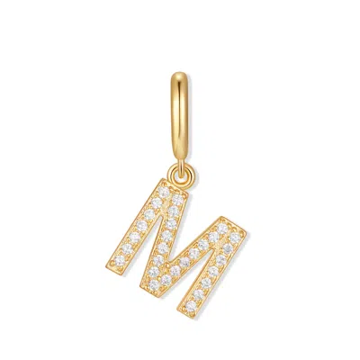 Evesaddiction Waterproof Crystal Initial Charm - Gold / M