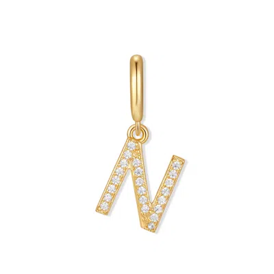 Evesaddiction Waterproof Crystal Initial Charm - Gold / N