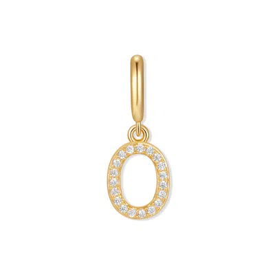 Evesaddiction Waterproof Crystal Initial Charm - Gold / O