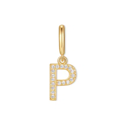 Evesaddiction Waterproof Crystal Initial Charm - Gold / P