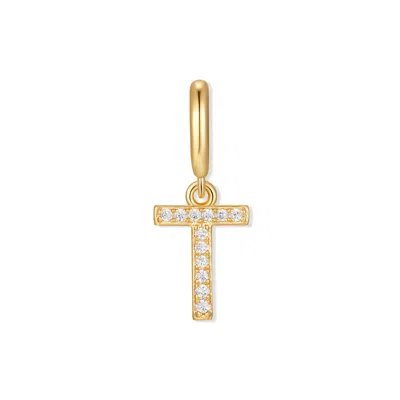 Evesaddiction Waterproof Crystal Initial Charm - Gold / T