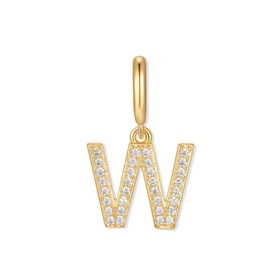 Evesaddiction Waterproof Crystal Initial Charm - Gold / W