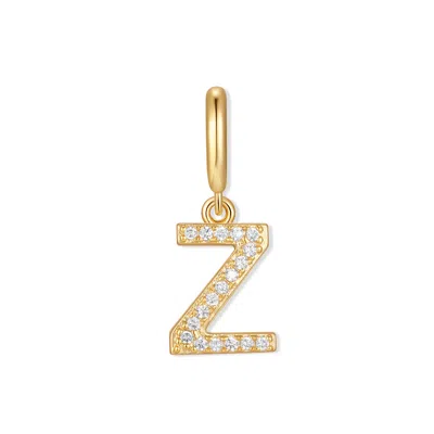 Evesaddiction Waterproof Crystal Initial Charm - Gold / Z