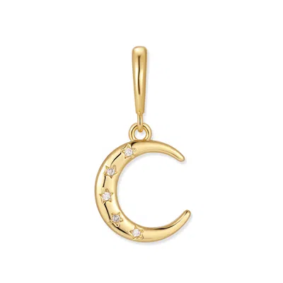 Evesaddiction Waterproof Moon Charm In Gold