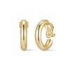 Evesaddiction Waterproof Polished Hoop Clip On Earrings In Gold