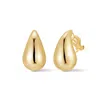 Evesaddiction Waterproof Teardrop Clip On Earrings In Gold