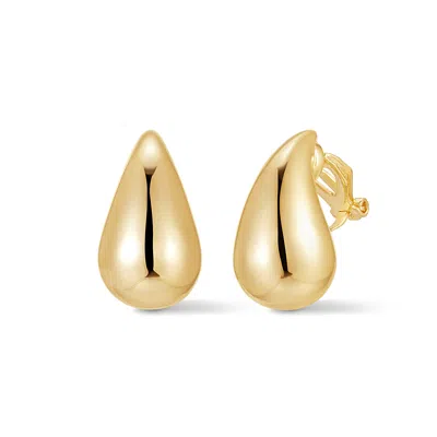 Evesaddiction Waterproof Teardrop Clip On Earrings In Gold