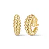 Evesaddiction Waterproof Texture Hoop Clip On Earrings In Gold