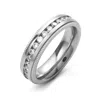 Evesaddiction Women's Cz Engravable Eternity Band With Milgrain Edge In Silver
