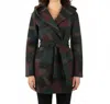 Evette & K Wool Hooded Wrap Coat In Multi In Multi