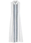 Evi Grintela Carine Sleeveless Embroidered Maxi Shirtdress In White