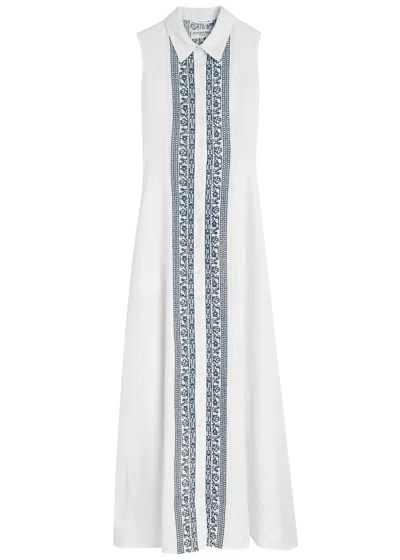 EVI GRINTELA EVI GRINTELA CARINE EMBROIDERED LINEN MAXI DRESS