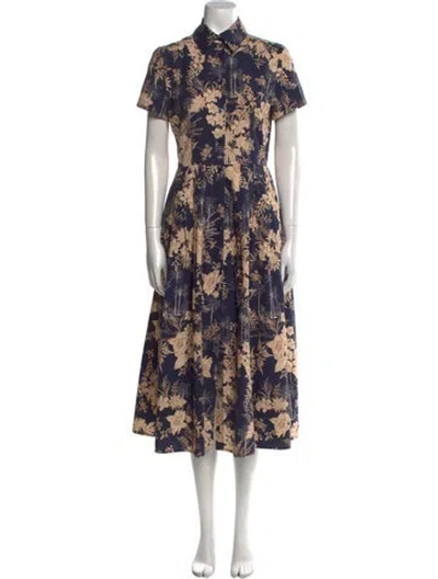 Pre-owned Evi Grintela Floral Print Long Dress In Multi