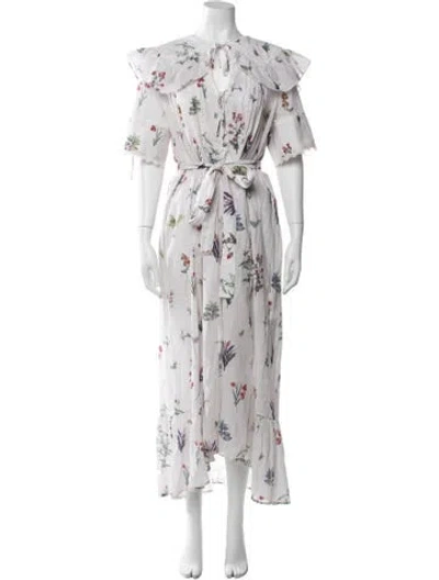 Pre-owned Evi Grintela Floral Print Long Dress In Multicolor