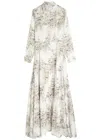 Evi Grintela Juliette Printed Cotton Maxi Shirt Dress In White
