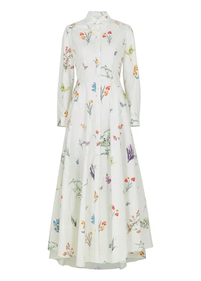 Evi Grintela Juliette White Floral-print Cotton Maxi Dress
