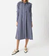 Evi Grintela Kaori Dress In Blue/red Stripe In Blue
