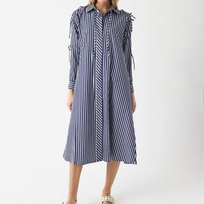 Evi Grintela Kaori Dress In Blue/red Stripe