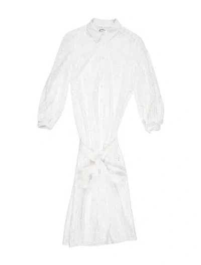 Pre-owned Evi Grintela Lace Pattern Long Dress In White