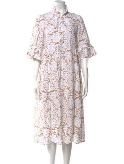 Pre-owned Evi Grintela Linen Long Dress In White