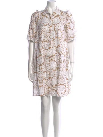 Pre-owned Evi Grintela Linen Mini Dress In White
