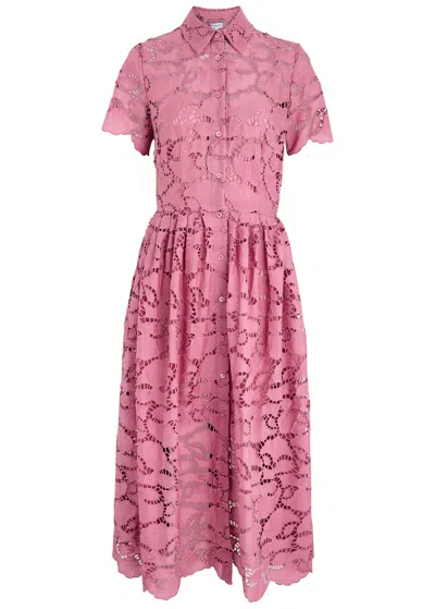 Evi Grintela Nellie Guipure Lace Midi Dress In Pink